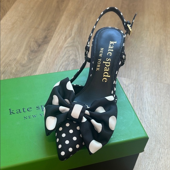 Kate Spade Black and White Polka Dot Heels - Picture 1 of 8